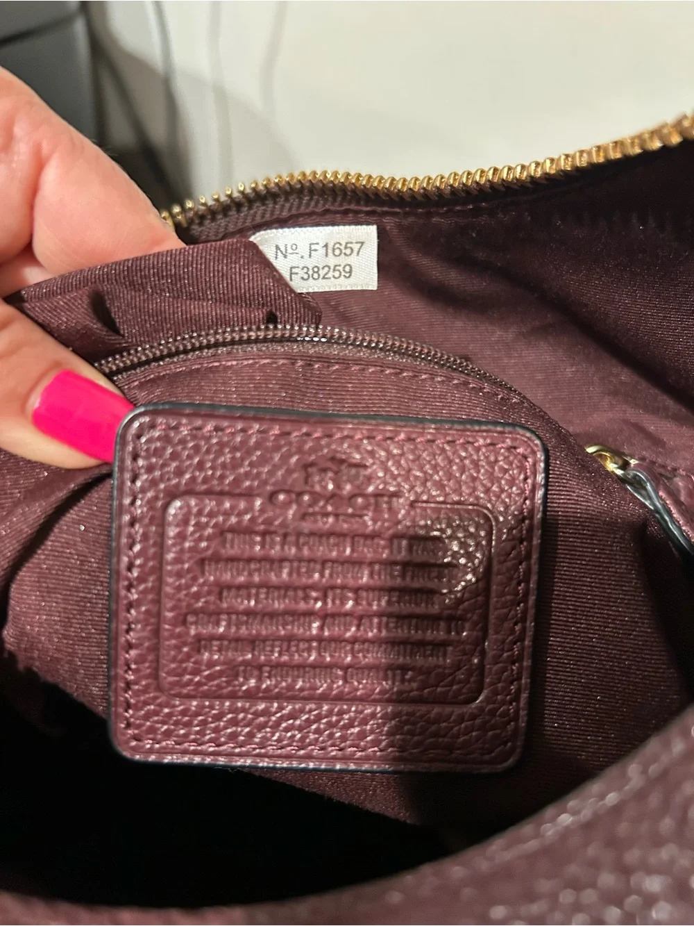 COACH Burgundy Harley Hobo Shoulder Bag Pebble Leather EUC - Picture 3 of 12
